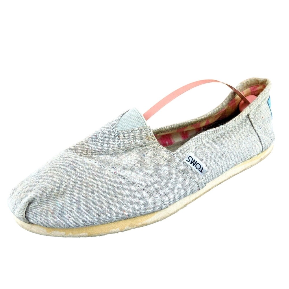 Toms Size 8.5 M Gray Round Toe‎ Flats Fabric Women